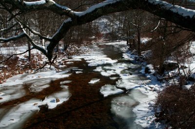 WC Bridge Winter Sunny River Scene tb0209ber.jpg