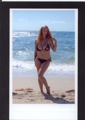 Renatta in swimwear on beach