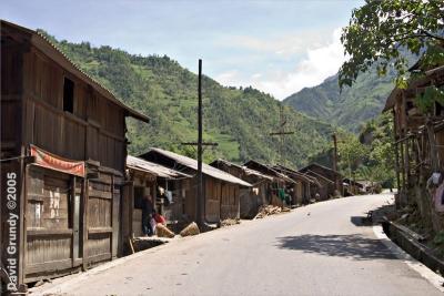 NuJiang Valley - wooden houses in village