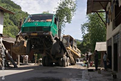 NuJiang Valley.  Front end loader.  Seems to be deliberate after all!