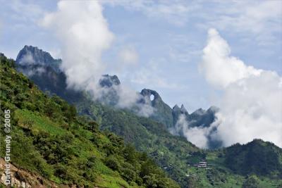 NuJiang Valley.  Holey mountain