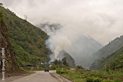 Smoky work in a green setting