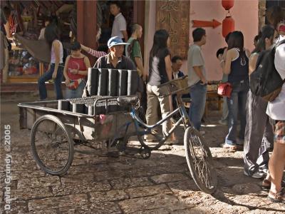 LiJiang - old city.  Coal delivery