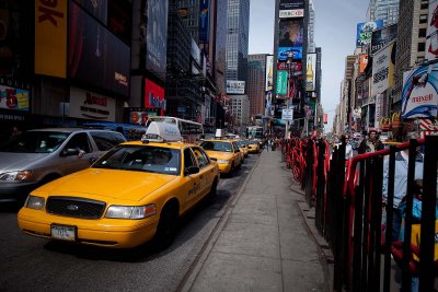 Taxis in Times Square