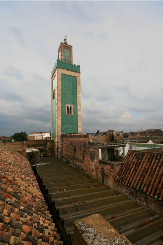 Another view of the minaret of the Grande Mosque from the rooftop.