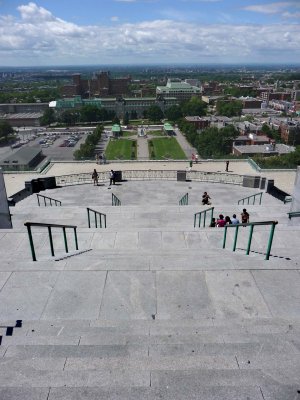 The view from the Basilica (the top of St. Johns Oratory) looking down to the bottom.