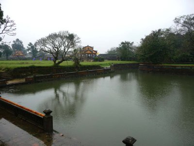 This pond is on the Citadel grounds near the  Duyet Thi Royal Theater.