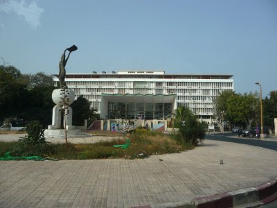 Statue in front of the National Assembly of Senegal in Place de Soweto, Dakar.