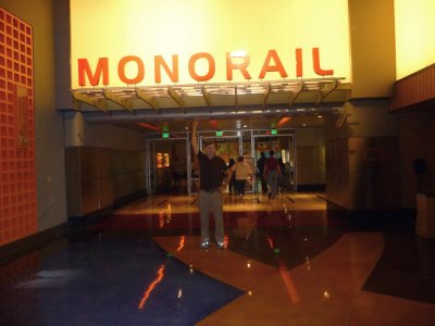 Me standing at the entrance to the monorail that goes up and down the Las Vegas strip.