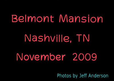 Belmont Mansion Nashville, TN cover page.