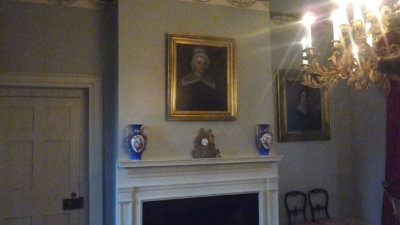 Portrait of James Polk's mother, Jane Polk, over the fireplace.