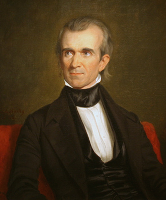 Oil painting of James K. Polk by Minor K. Kellogg, painted around 1840, when Polk was about 45.