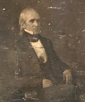 1849 daguerreotype taken by  Matthew Brady of a worn out and much older-looking Polk. It was taken shortly before Polk's death.