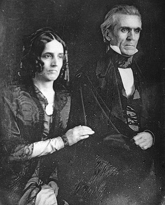 Daguerreotype of Sarah and James Polk taken around the same time.