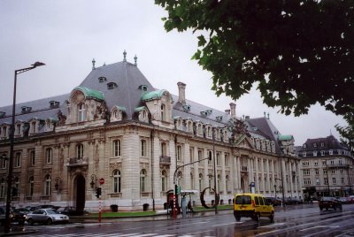 View of the administrative offices of the ARBED Group (steel producers).