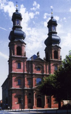 The Rococo-style St. Peter's Church in Mainz was built between 1749-1756.