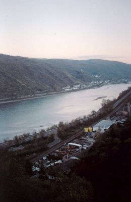 We drove up one of the hills along the Rhine and got this photo looking down from above.