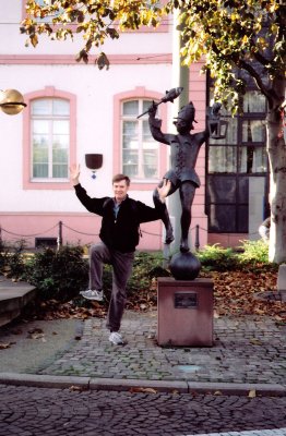 Me posing with a court jestor statue in Schillerplatz. Who's the real jestor here?