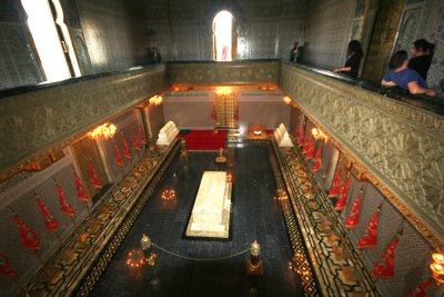 Inside the mausoleum is the tomb of Mohammed V as seen below.