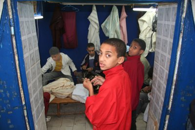 In the medina, I passed by this school where these boys learned how to make silk kaftans.