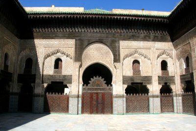 Interior of the Bou Inania Medrassa which was built in the 14th century by Abou Inan, the first ruler of the Merenid dynasty.