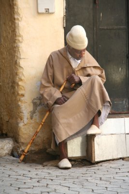 I passed by this old man who was resting in the medina.