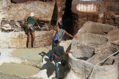 When at the tannery, visitors are given a sprig of mint to offset the noxious odors that emanate from it.