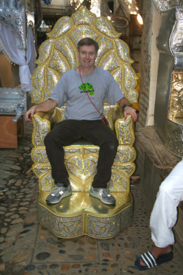 The tour guide took me to a factory that makes these (over-the-top) throne-like chairs.