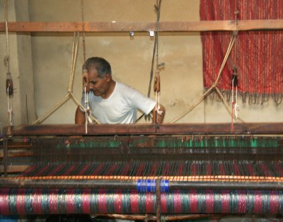 A weaving factory located in what was formerly a caravanserai (roadside inn).