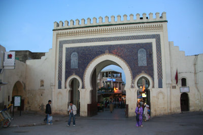 View of the Boueloud Gate at dusk.