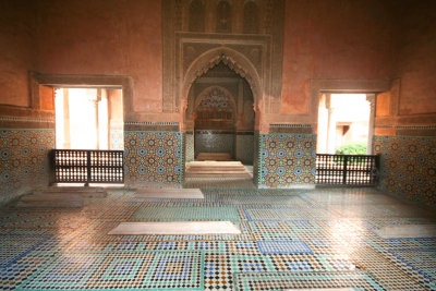 Interior of one of the mausoleums of the Saadian Tombs.