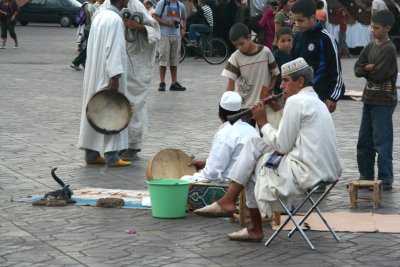 More snake charmers in Place Djemaa El-Fna.