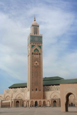 It was built on reclaimed land. Almost half of the surface of the mosque lies over what used to be the Atlantic Ocean.