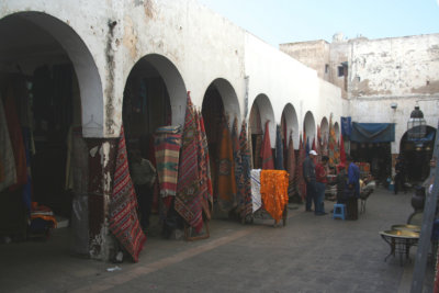 The hotel where I stayed was in the small medina in Casablanca where these tourist shops are located.