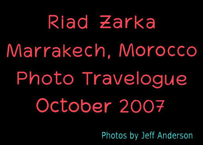 Riad Zarka (which is located in Marrakech, Morocco) cover page.