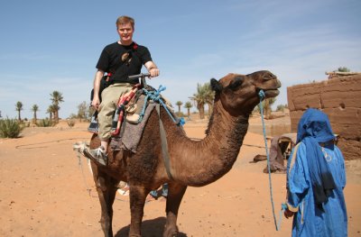 I went on a camel trek for 2 hours on the Sahara Desert at the Erg Chebbi dunes.
