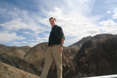 Me in front of the precipitous Atlas Mountains.  No, I was not feeling suicidal!