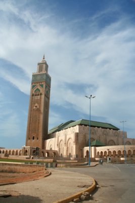 View of the Hassan II Mosque, which is by far the most impressive monument in Casablanca.