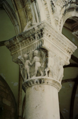 Close-up of a decorative column of the Rector's Palace.  It was the center of government in the old Dubrovnik Republic.