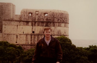 Me standing in front of the 15th century Bokar Fort, which once defended the City Gate, the bridge and the moat at Pile.
