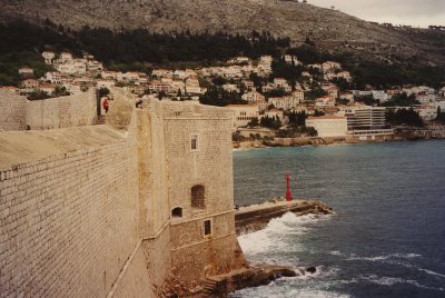 Another view of the fortified southern wall and the Adriatic.