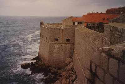 A westerly view of the city's defense wall.