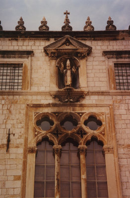 Close-up of the faade of Sponza Palace.