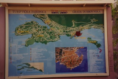 Map of Dubrovnik.