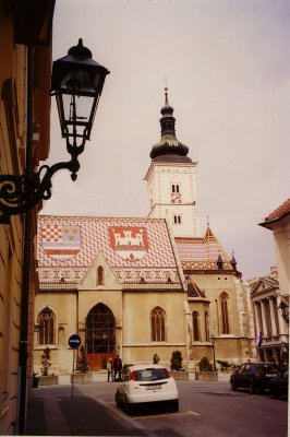 Cirilometodska Street  in Upper Town also leads to St. Mark's Church, with its colorful tiled roof.