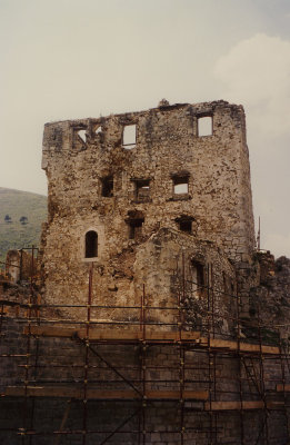 A ruin from the Bosnian conflict. It resulted in ethnic cleansing and rape of the Bosnians with thousands injured and killed.