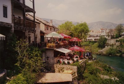 The day in Mostar was topped off by a visit to this outdoor cafe.