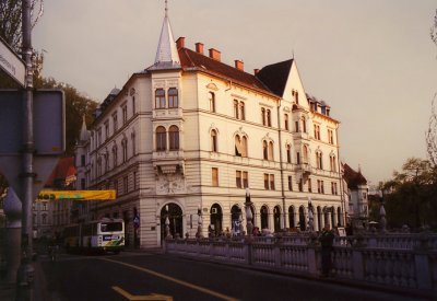 An example of typical Slovenian architecture near Preeren Square.