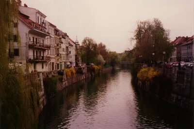 Late afternoon view of the Ljubljanica River.