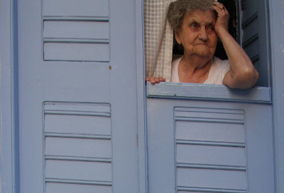 woman at the window-Naoussa-Paros